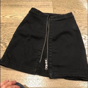 Worn Once! Free People Black Zip Up Mini Skirt